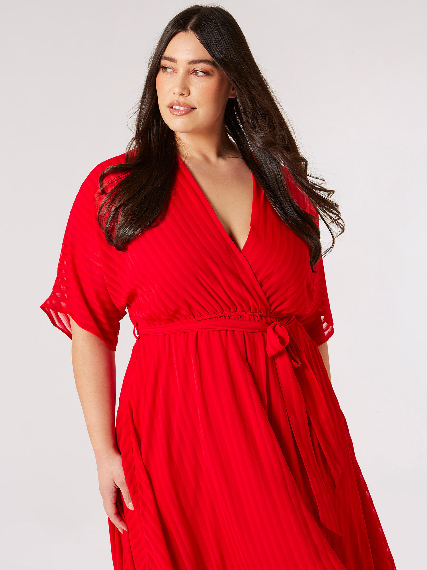 Plus size red wrap dress discount