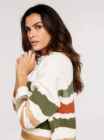 Paint Spray Striped Jumper