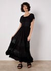 Lace Detail Corset Maxi Dress, Black, large
