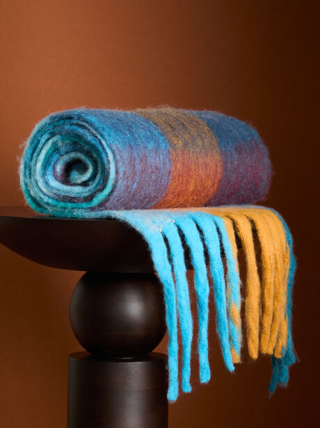 Colour Block Check Square Scarf