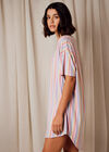 Rainbow Stripe Tee Night Dress, Pink, large
