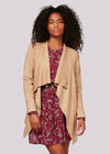 Suedette Waterfall Jacket, Stone, large