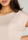 Turn Up Sleeve Tee, Pink, large