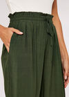 Shirred Waist Trousers, Green, large