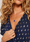Gold Foil Oval Midi Dress, Navy, large