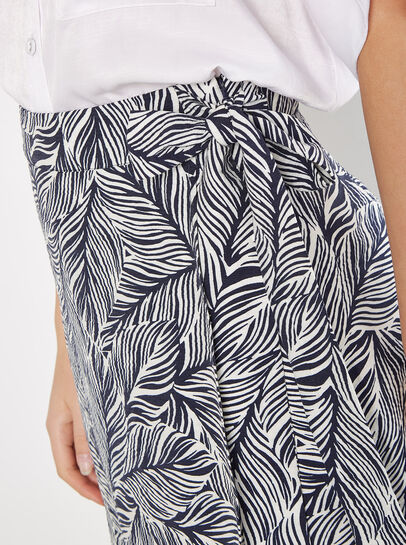 Geo Leaf Wrap Midi Skirt