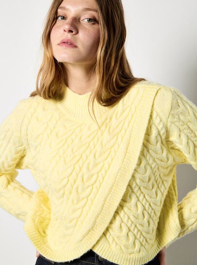 Cable Knit Wrap Jumper