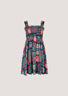 Postcard Floral Print Mini Dress, Navy, large