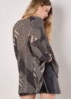 Geo Patchwork Chiffon Shirt, Grey, large