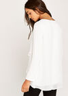 Cream Cross Over Jersey Top, Cream, large