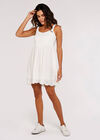 Jersey Broderie Mini Dress, White, large