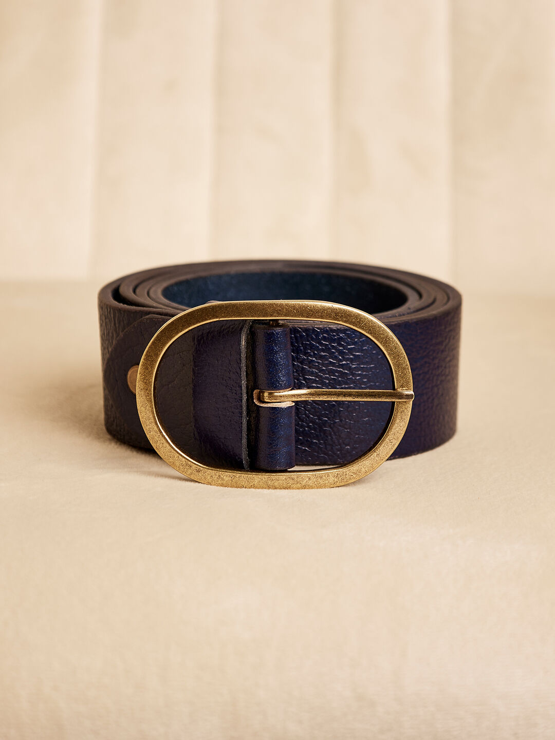 Leather Gold Buckle Belt Apricot Clothing