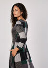 Colour Block Knitted Midi Dress, Green, large
