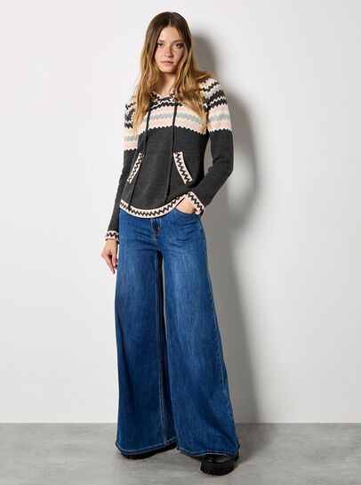 Chevron Sparkle Hooded Jumper