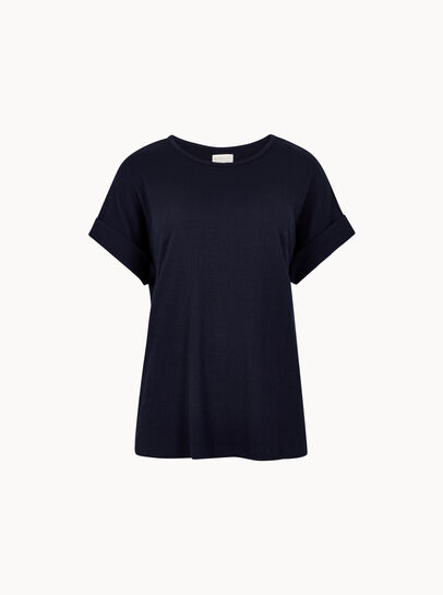 Button Back Textured T-Shirt