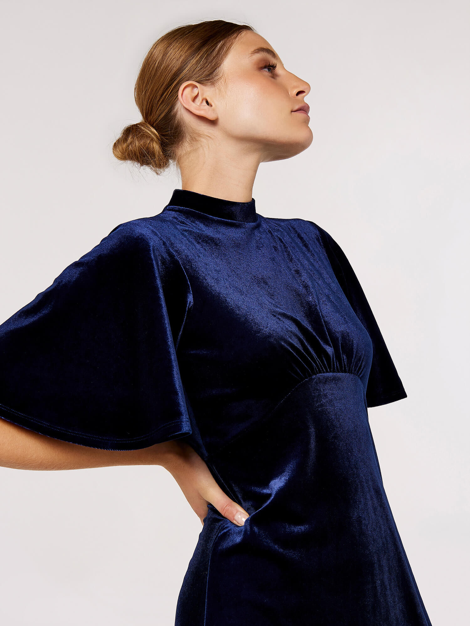 Apricot velvet dress cheap