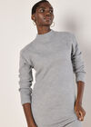 Waffle Knit Midi Dress, Grey, large