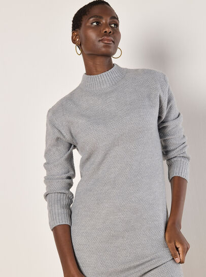 Waffle Knit Midi Dress