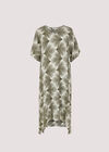 Printed Midi Kaftan, Khaki, large