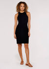 Ribbed Mini Dress, Black, large