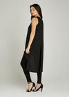 Black V Neck Hem Top, Black, large