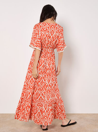 Ikat Swirl Shimmer Maxi Dress