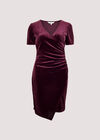 Velvet Ruched Bodycon Mini Dress, Burgundy, large