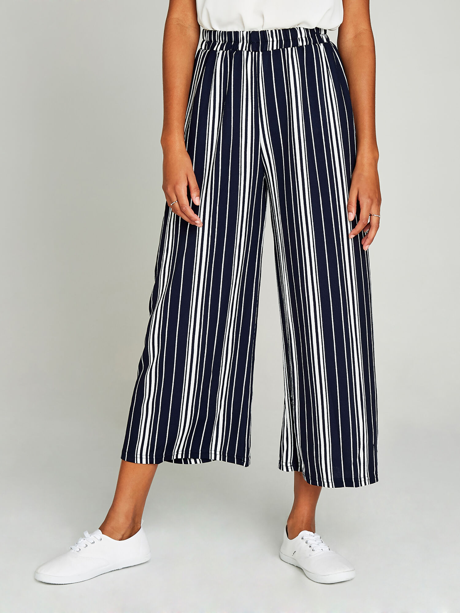 Striped culottes pants online