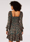 Paisley Milkmaid Mini Dress, Green, large