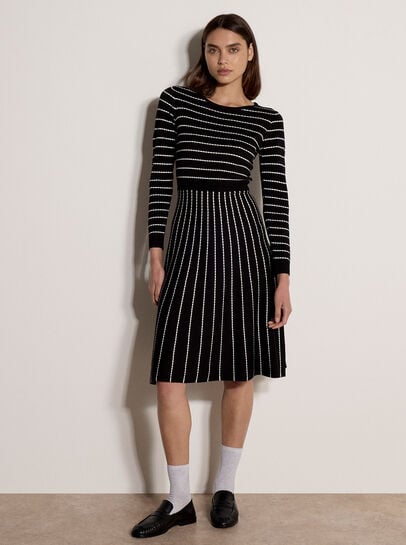 Multi Stripe Knitted Midi Dress