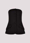 Tailored Bandeau Waistcoat, Black, large