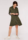 Paintsplash Shirt Mini Dress, Khaki, large