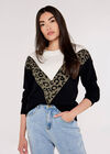 Animal Chevron Jumper, Khaki, large