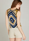Navy  Psychedelic Diamond Crochet Top, Navy, large