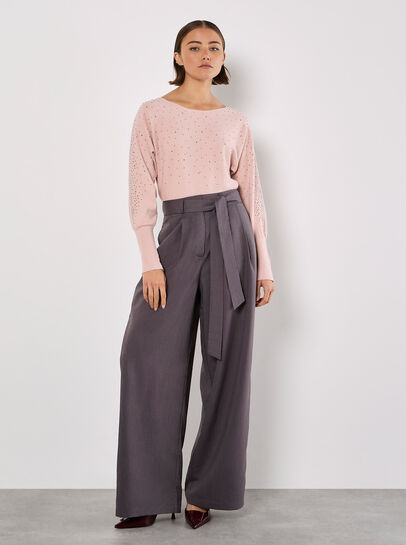 Batwing Sleeve Studded Jumper