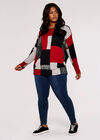 Curve Colourblock Oversized Top, Red, large