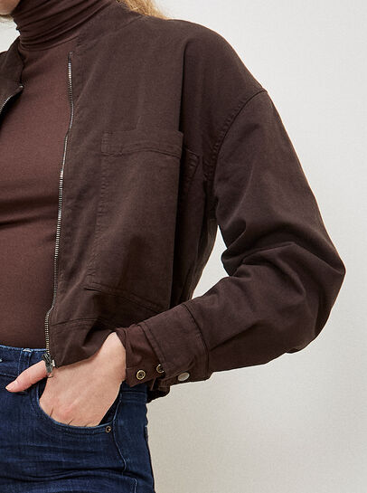 Lightweight Denim Bomber Jacket