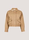 Pleat Detail Bomber Jacket, Stone, large