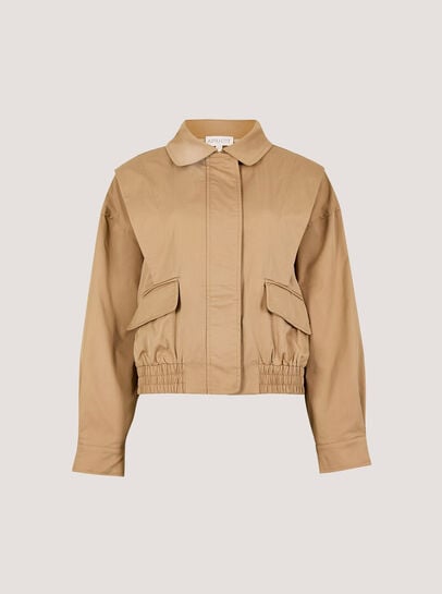 Pleat Detail Bomber Jacket