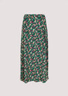 Ditsy Floral Print Midi Skirt, Green, large