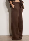 Wide-Leg Jersey Joggers, Brown, large