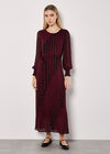 Spot Print Chiffon Midaxi Dress, Burgundy, large