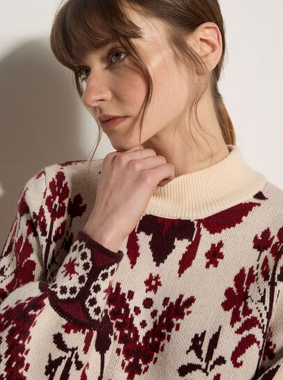 Folk Floral Mini Jumper Dress