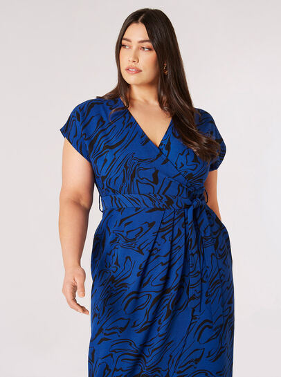 Curve Waves Wrap Midi Dress