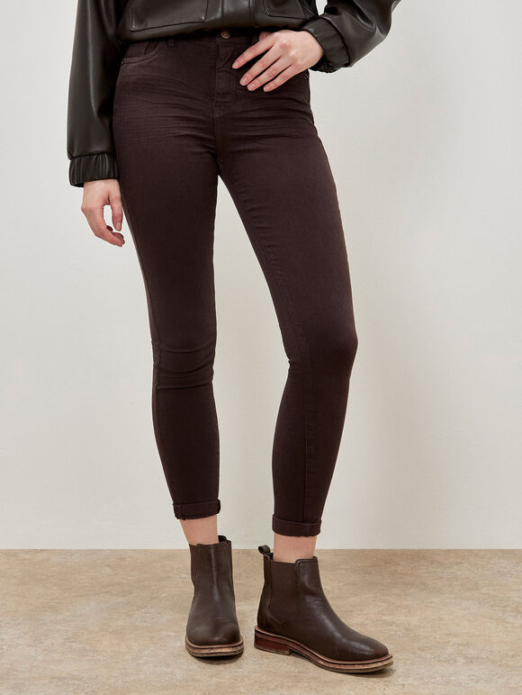 Sienna Skinny Fit Jeans, Brown, large