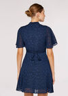 Star Jacquard Mini Dress, Navy, large