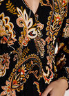 Crepe Folk Floral Midi Dress, Black, large