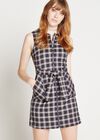 Check Zip Through Shift Dress, Navy, large
