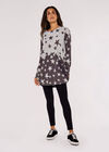 Gradient Stars Knitted Longline Top, Grey, large