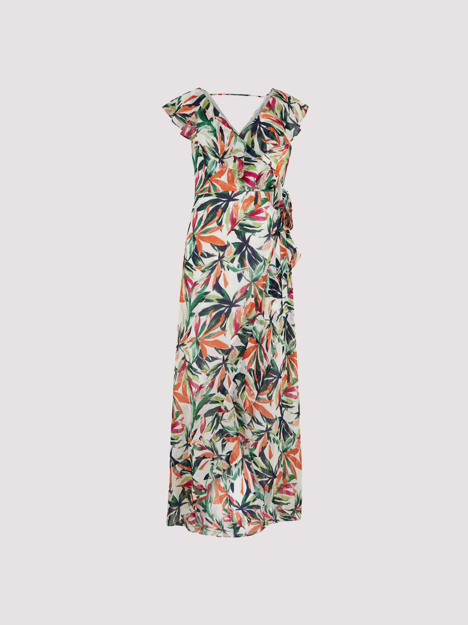 Palm print midi dress best sale